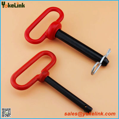 Red head hitch pin 7/8" with R Clip black powder coating for three point accessories