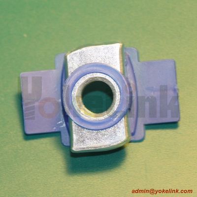 Zinc plated steel struct nut with plastic wing for channel fitting