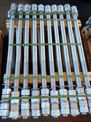 ASTM F1554 Grade105 Anchor Rod Galvanized With DH Nut Washer