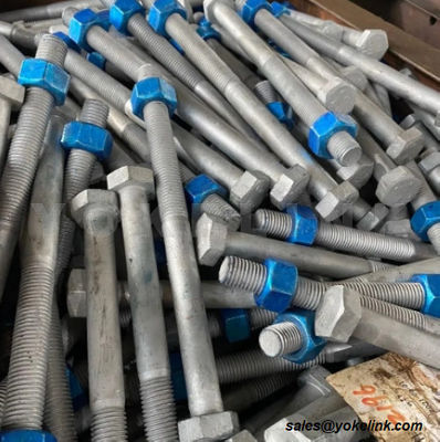 ASME B18.2.2 A194 Grade 2H Galvanized Heavy Hex Nut Blue Wax For Structural Fasteners