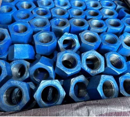 Blue Wax ASTM A194 Gr 2H Hex Nut HDG For Hexagon Bolts For Structural Fasteners