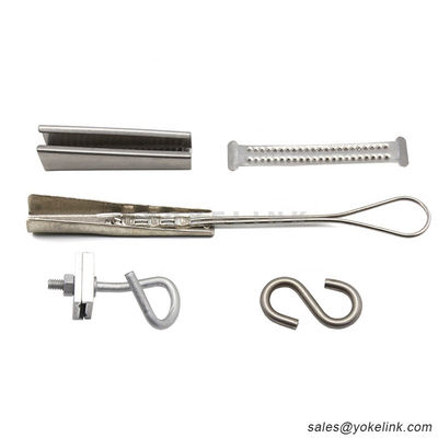 Fiber Optic Drop Cable Stainless Steel Fitting Clamp Ftth Accessories Wire Tension Clamp