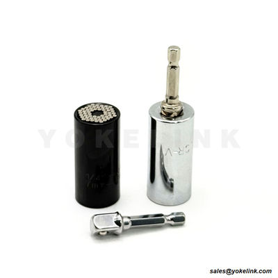 (7mm-19mm) 1/4"-3/4" Universal Socket Black Wrench Tool