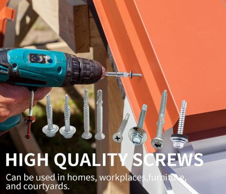 #14 X 4" Self-Drilling Stainless Steel Countersunk Head Roofing Screws for Steel Sheet Fiber Cement Board Exterior