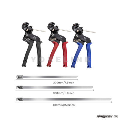 Adjustable Tensioning and Cutting Tool 200pcs 304 Self-Locking Fastening Stainless Steel Cable Tie Gun