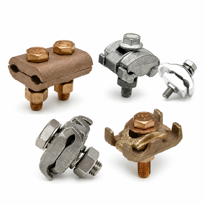 Tin Plated Copper Parallel Groove Clamp, 8-2/0 AWG Aluminum/Stranded Copper Conductor