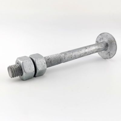 ASTM A394 Type 0 Hot Dip Galvanized Step Bolt with two Nuts for Tower