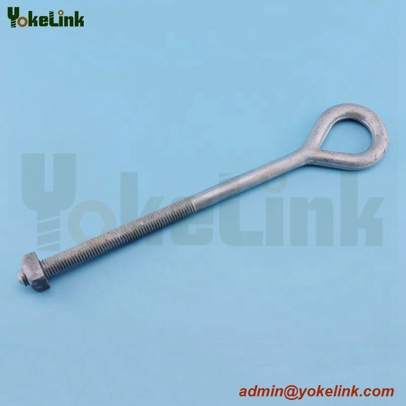 Made in China HDG 5/8" Oval Eye bolt with square nut For  Rigging hardware