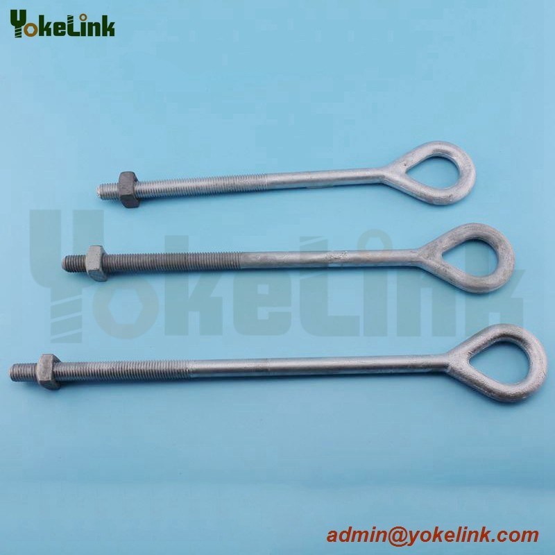 High Quality Forged galvanized  ANSI C135.1 Oval eyebolt For pole line hardware