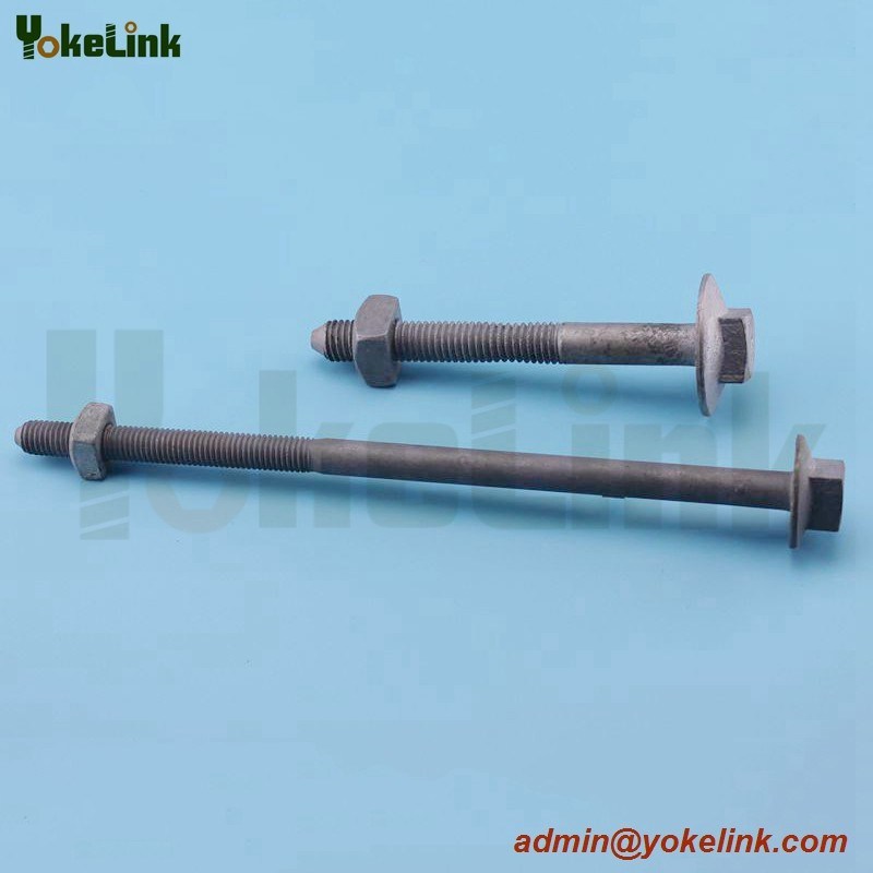 Hot DIP Galvanized Brace Bolt for Fastening a Brace to a Cross Arm High strength hex bolts hot dip galvanizing