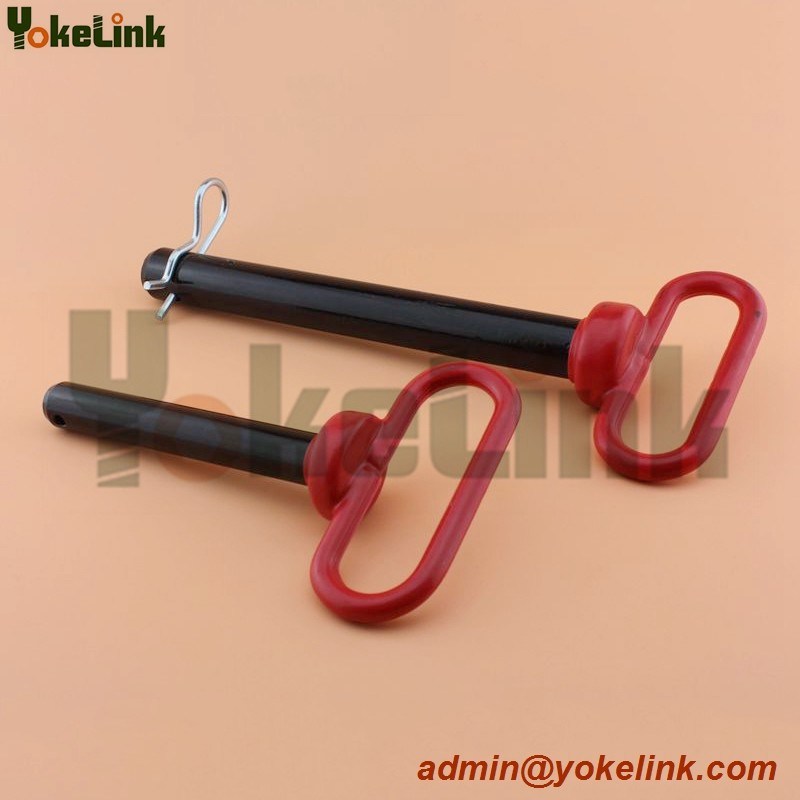 Quality Double hitch pins with the red plastisol-coated head for tractor
