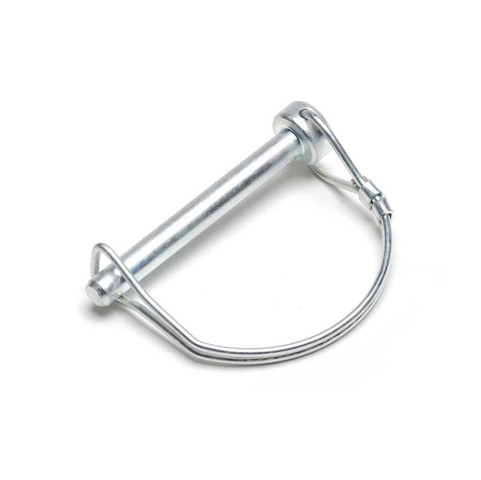 1/4'' Round Wire Lock Pin Carbon Steel White Zinc Effective Length 1-3/4'' For Trailer Couplings And Hitches