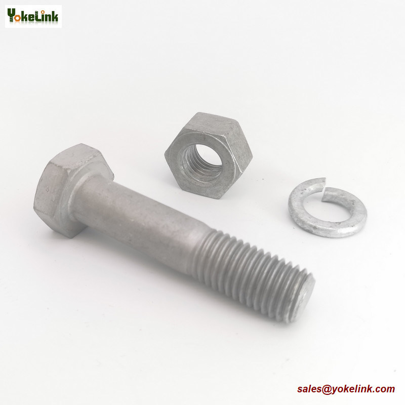 7/8" ASTM F3125 Grade A325 Hot Dipped Galvanized Steel Structural Bolt w/A563 DH Nut & F436 Washer